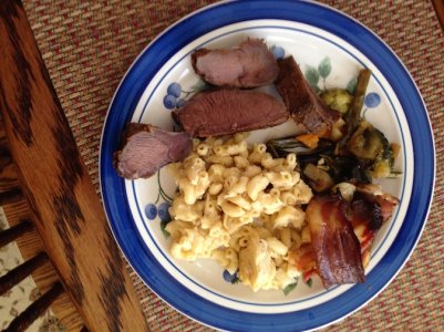 Early Supper!!! Mac and Smoke Gouda Cheeseand  grilled Veggies.jpg